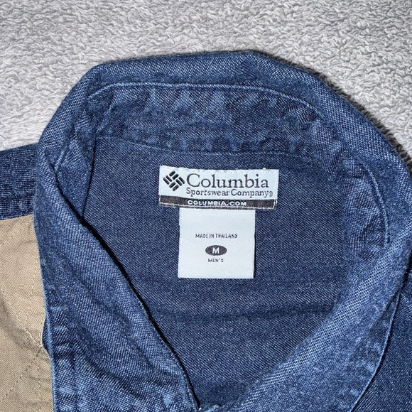 Vintage Columbia Denim Patch Shooting Hunting Button Up Mens M Embroidered‎ Buck - Picture 5 of 9